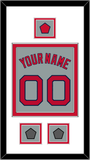 Boston Name, Number, Logo Patch & Two World Series Champions Patches - Road Gray - Double Mat 1