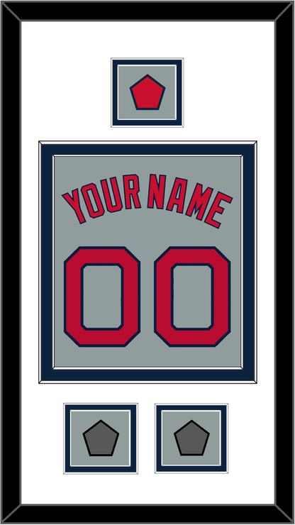 Boston Name, Number, Logo Patch & Two World Series Champions Patches - Road Gray - Signature Tier 2