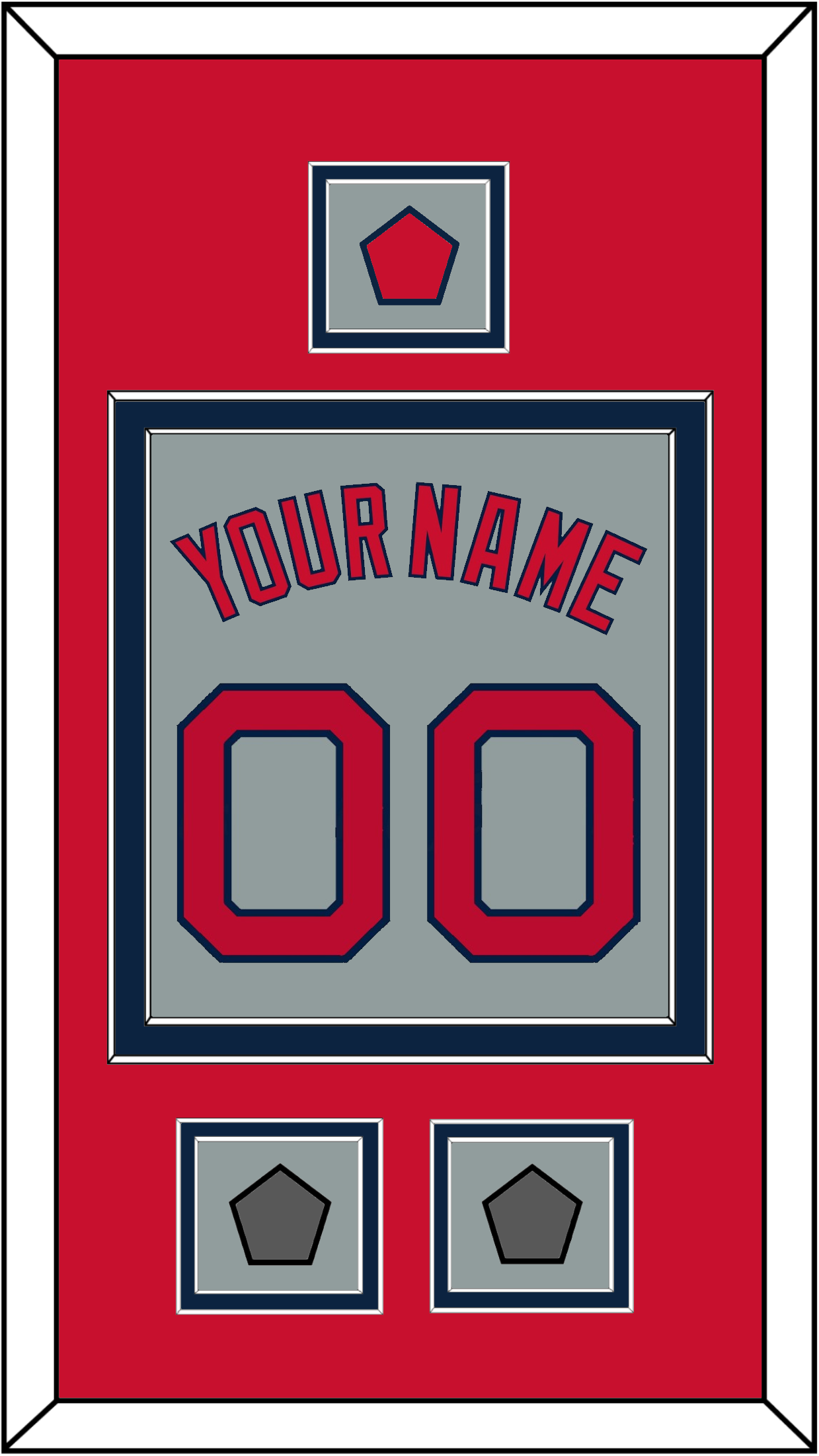 Boston Name, Number, Logo Patch & Two World Series Champions Patches - Road Gray - Signature Tier 3