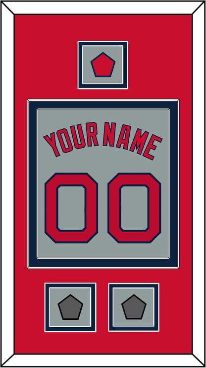 Boston Name, Number, Logo Patch & Two World Series Champions Patches - Road Gray - Signature Tier 3