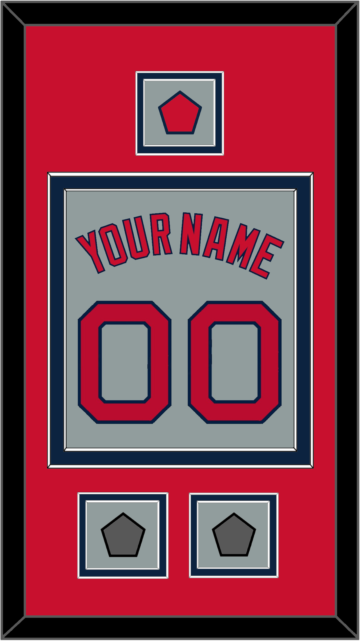 Boston Name, Number, Logo Patch & Two World Series Champions Patches - Road Gray - Signature Tier 3
