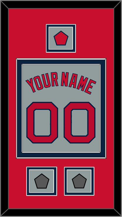Boston Name, Number, Logo Patch & Two World Series Champions Patches - Road Gray - Signature Tier 3