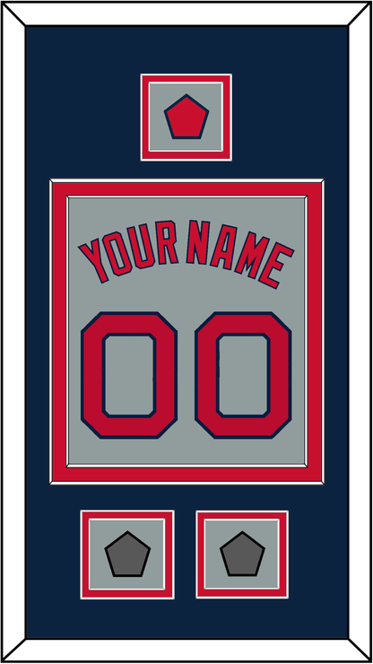 Boston Name, Number, Logo Patch & Two World Series Champions Patches - Road Gray - Signature Tier 4