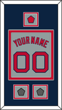 Boston Name, Number, Logo Patch & Two World Series Champions Patches - Road Gray - Double Mat 4