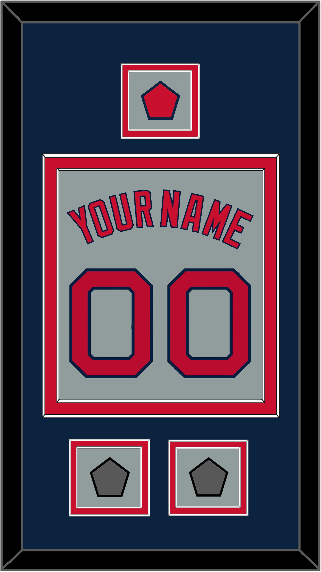 Boston Name, Number, Logo Patch & Two World Series Champions Patches - Road Gray - Signature Tier 4