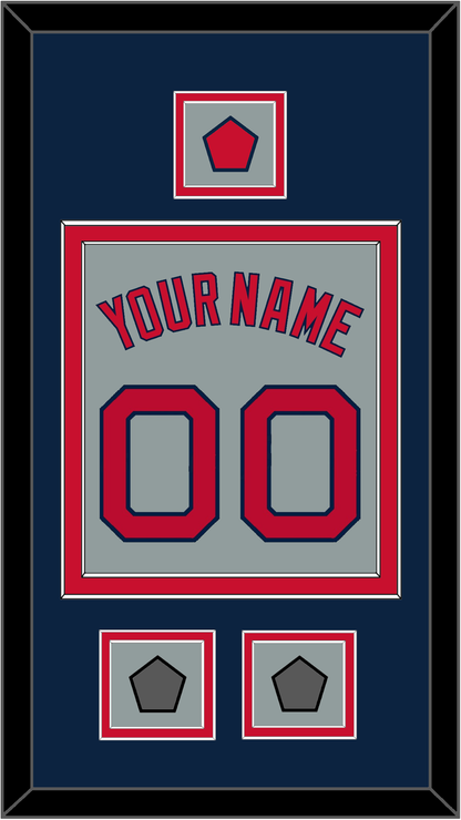 Boston Name, Number, Logo Patch & Two World Series Champions Patches - Road Gray - Signature Tier 4