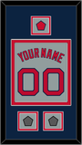 Boston Name, Number, Logo Patch & Two World Series Champions Patches - Road Gray - Double Mat 4