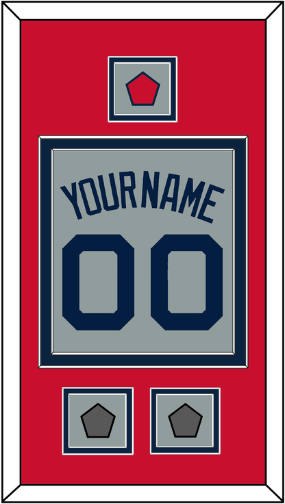 Boston Name, Number, Logo Patch & Two World Series Champions Patches - Road Gray (2009-2013) - Signature Tier 2