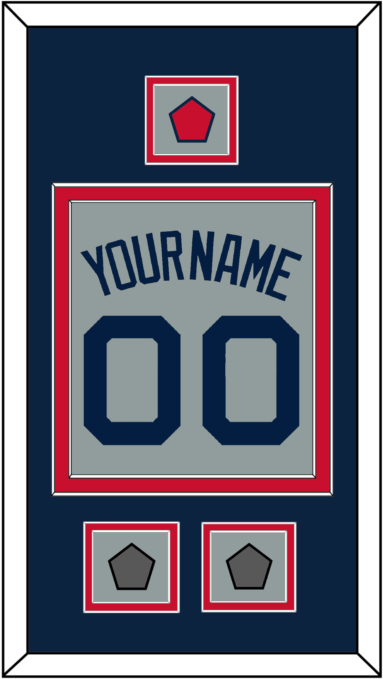 Boston Name, Number, Logo Patch & Two World Series Champions Patches - Road Gray (2009-2013) - Signature Tier 3