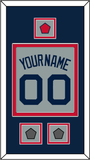 Boston Name, Number, Logo Patch & Two World Series Jersey Patches - Road Gray (2009-2013) - Double Mat 3