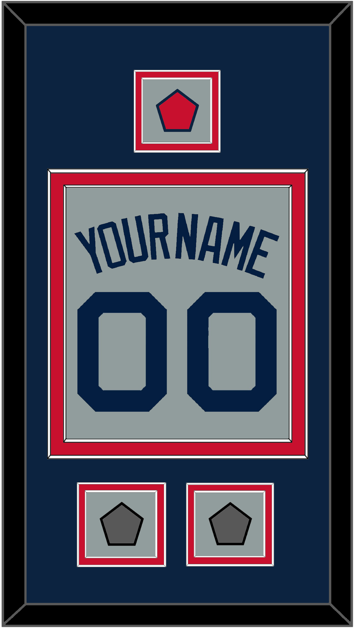 Boston Name, Number, Logo Patch & Two World Series Champions Patches - Road Gray (2009-2013) - Signature Tier 3