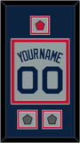 Boston Name, Number, Logo Patch & Two World Series Jersey Patches - Road Gray (2009-2013) - Double Mat 3