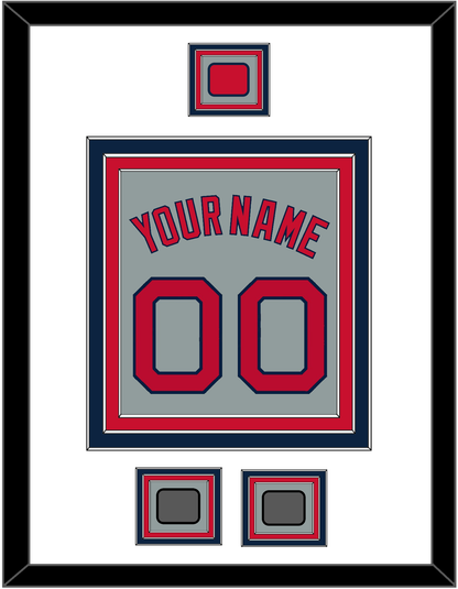Boston Name, Number, Logo Patch & Two World Series Champions Patches - Road Gray - Premier Tier 1