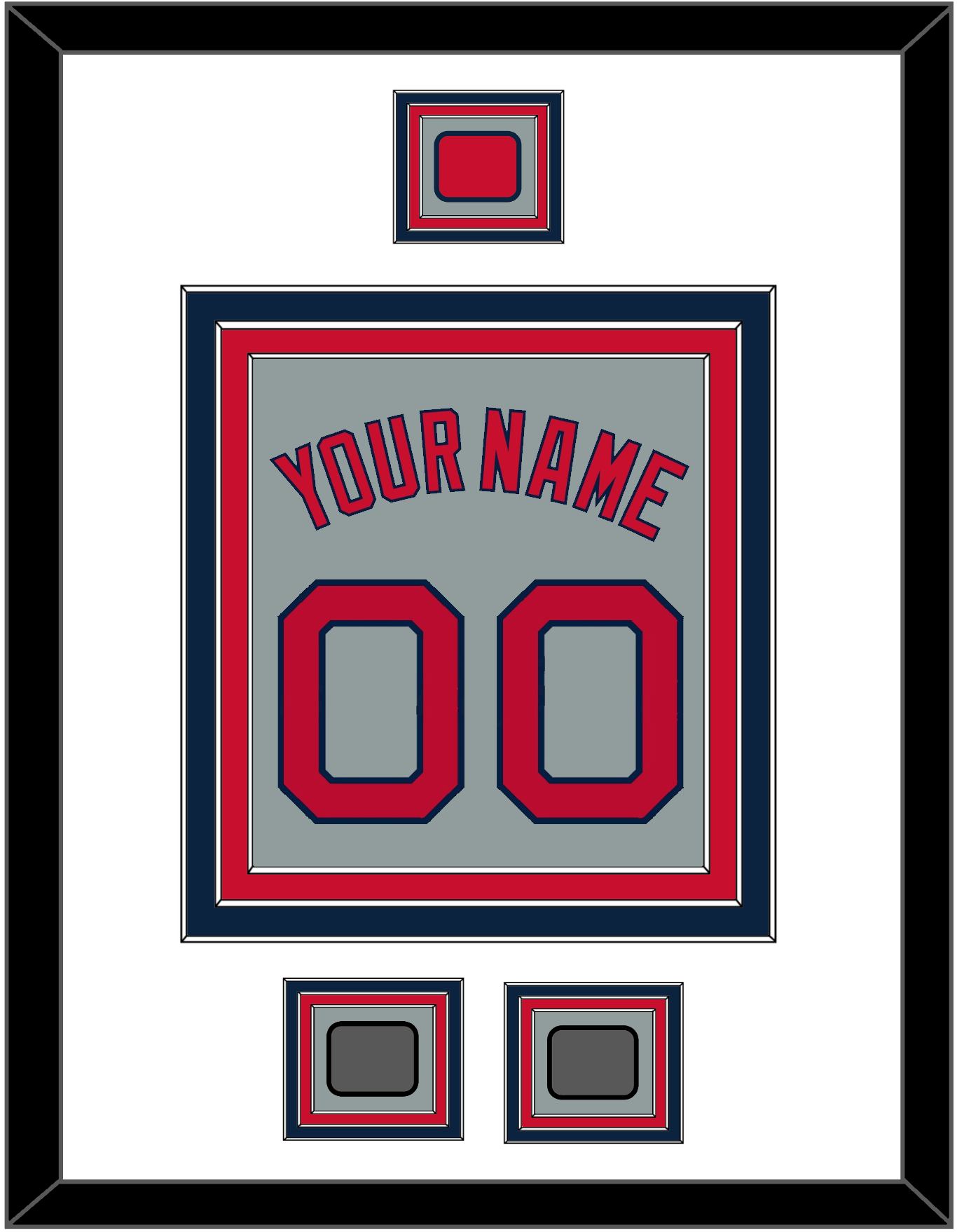 Boston Name, Number, Logo Patch & Two World Series Jersey Patches - Road Gray - Premier Tier 1