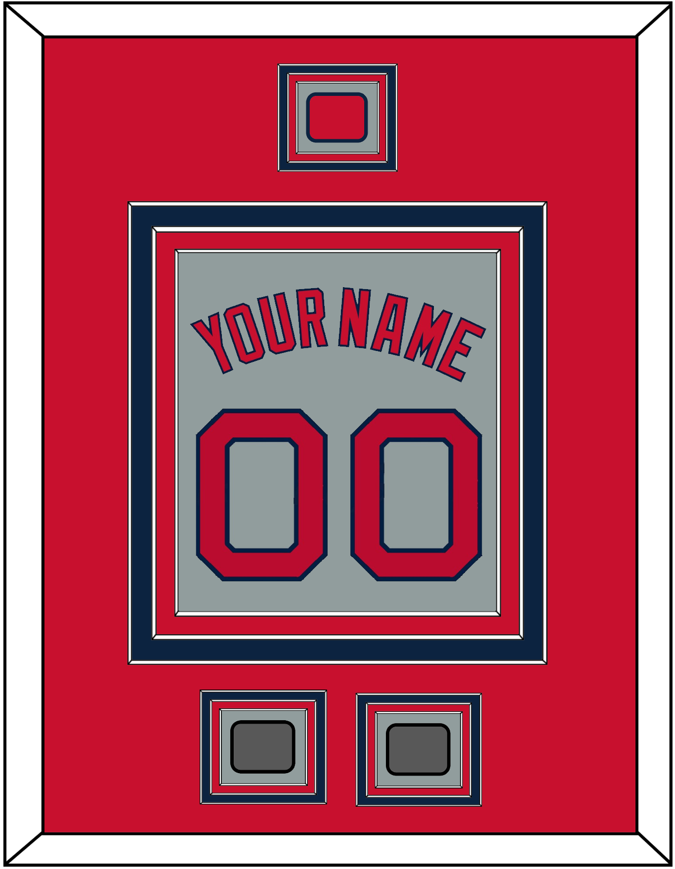 Boston Name, Number, Logo Patch & Two World Series Champions Patches - Road Gray - Premier Tier 2