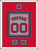 Boston Name, Number, Logo Patch & Two World Series Jersey Patches - Road Gray - Triple Mat 2
