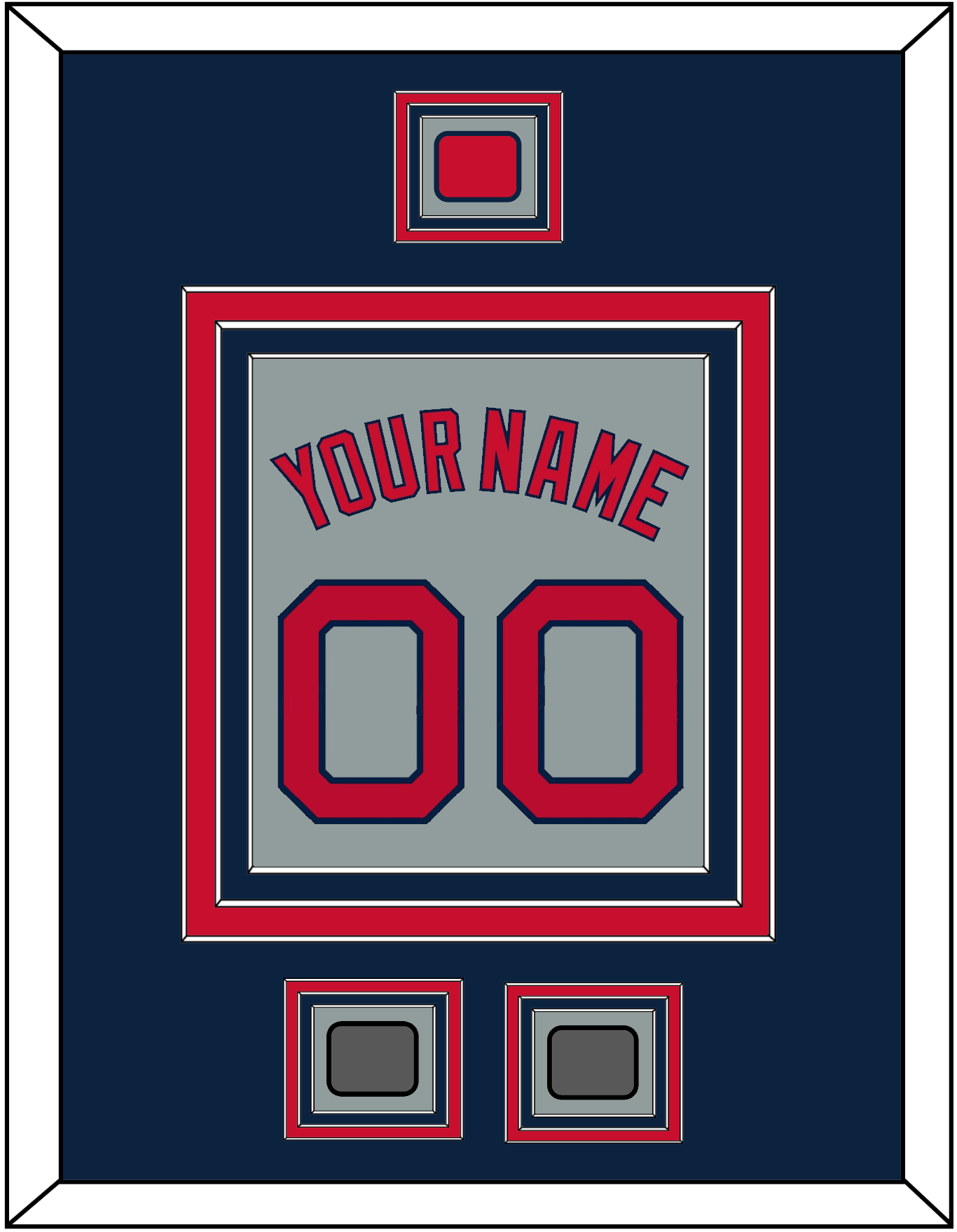 Boston Name, Number, Logo Patch & Two World Series Champions Patches - Road Gray - Premier Tier 3