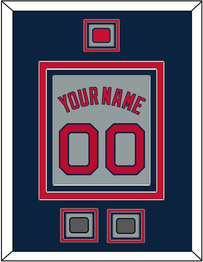 Boston Name, Number, Logo Patch & Two World Series Jersey Patches - Road Gray - Premier Tier 3
