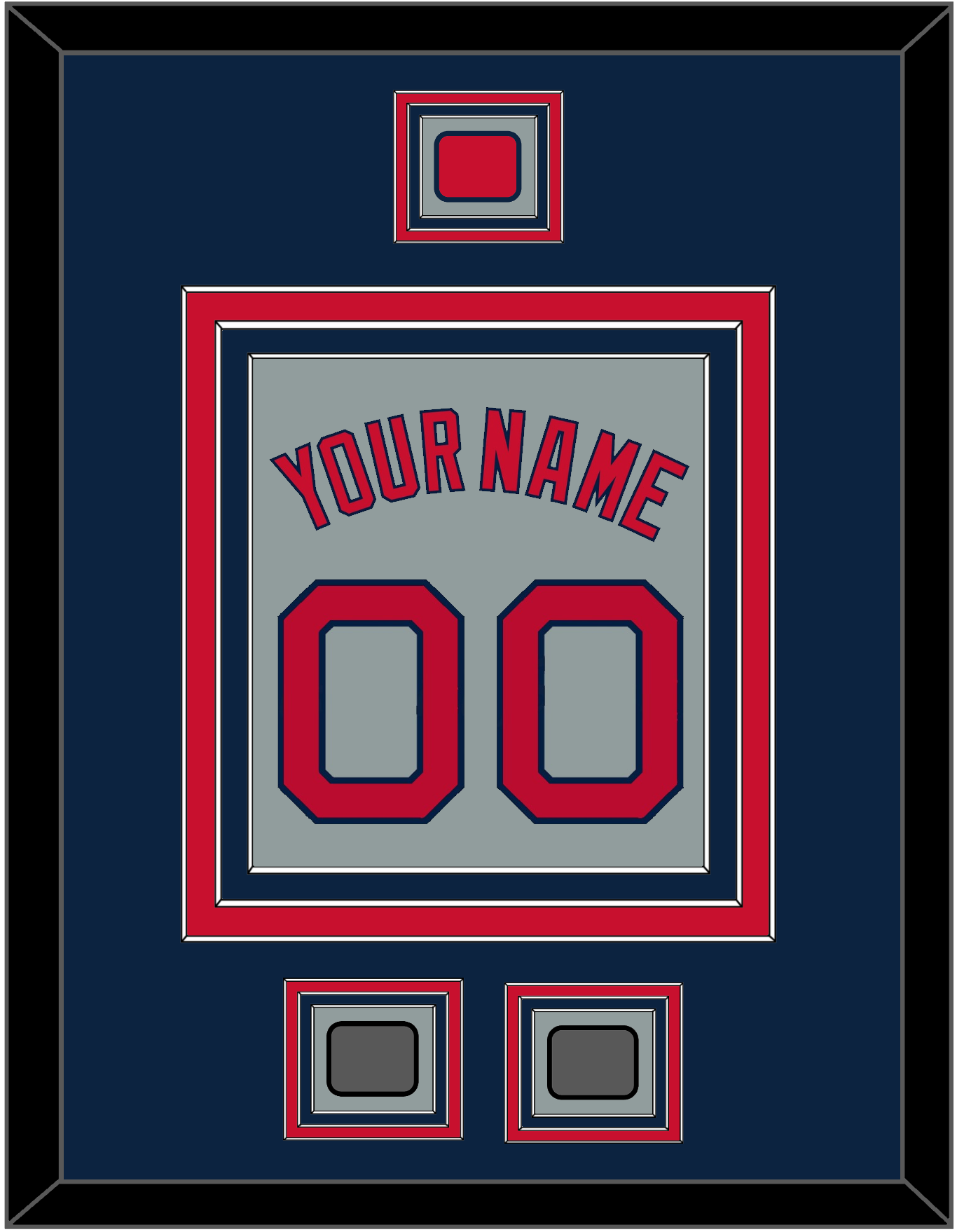 Boston Name, Number, Logo Patch & Two World Series Jersey Patches - Road Gray - Premier Tier 3
