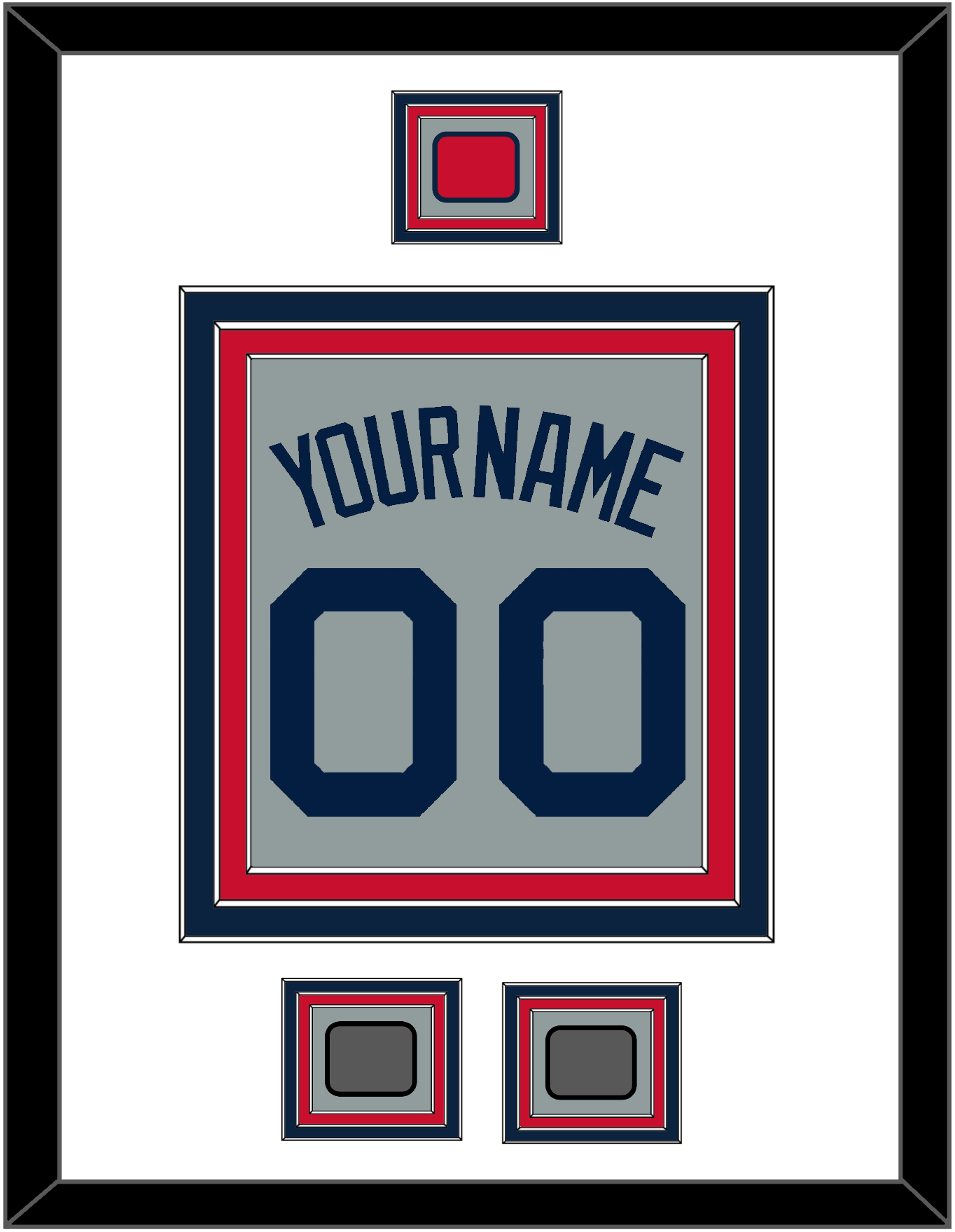 Boston Name, Number, Logo Patch & Two World Series Champions Patches - Road Gray (2009-2013) - Premier Tier 1