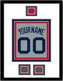 Boston Name, Number, Logo Patch & Two World Series Jersey Patches - Road Gray (2009-2013) - Triple Mat 1