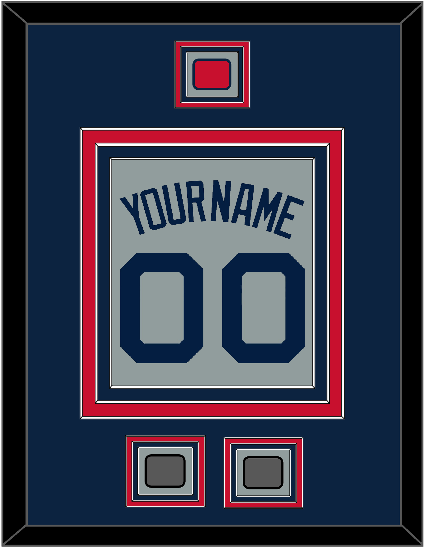 Boston Name, Number, Logo Patch & Two World Series Jersey Patches - Road Gray (2009-2013) - Premier Tier 3