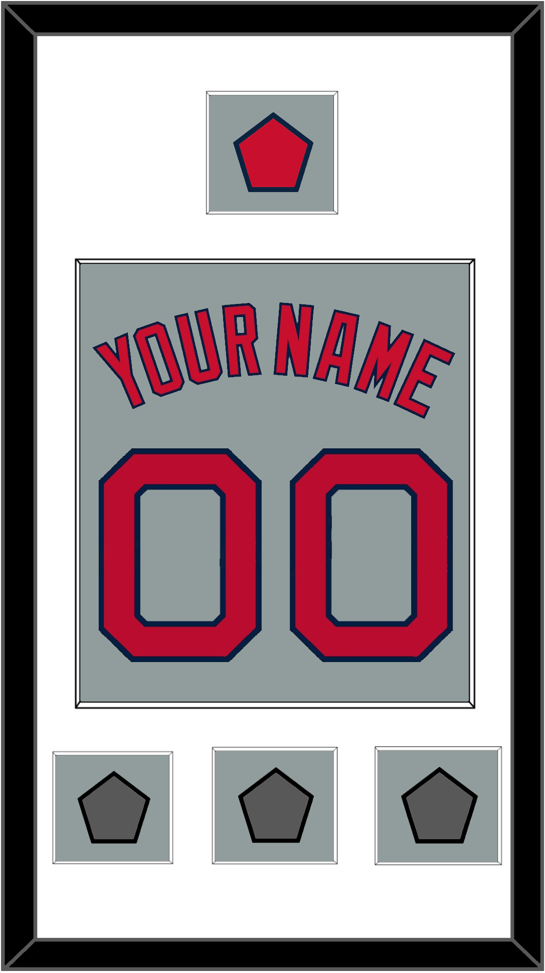 Boston Name, Number, Logo Patch & Three World Series Jersey Patches - Road Gray - Essential Tier 1