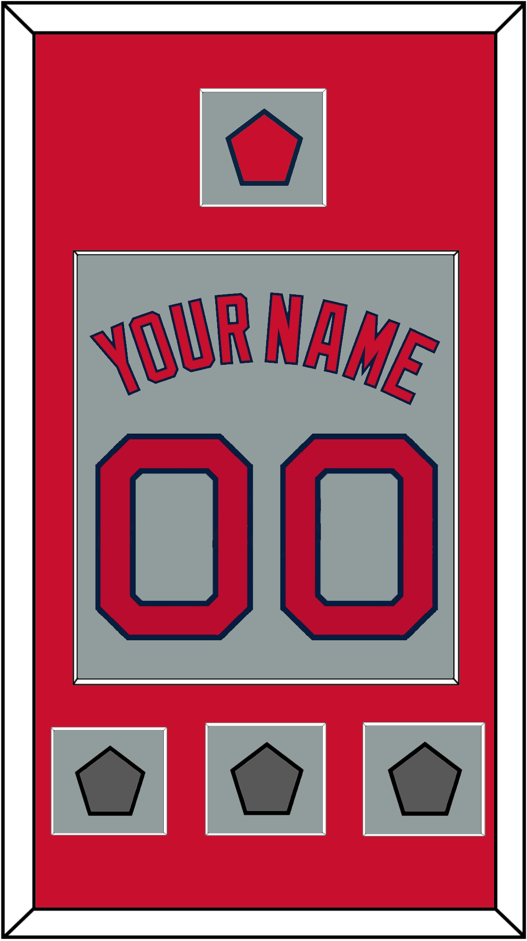 Boston Name, Number, Logo Patch & Three World Series Jersey Patches - Road Gray - Essential Tier 2