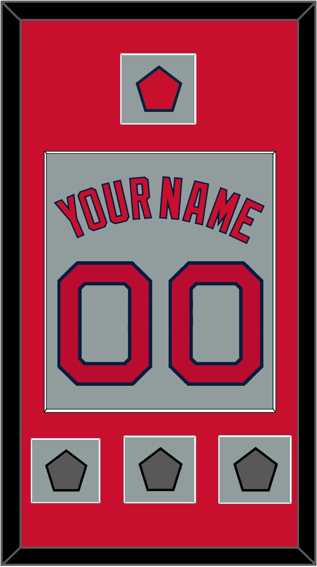 Boston Name, Number, Logo Patch & Three World Series Jersey Patches - Road Gray - Essential Tier 2