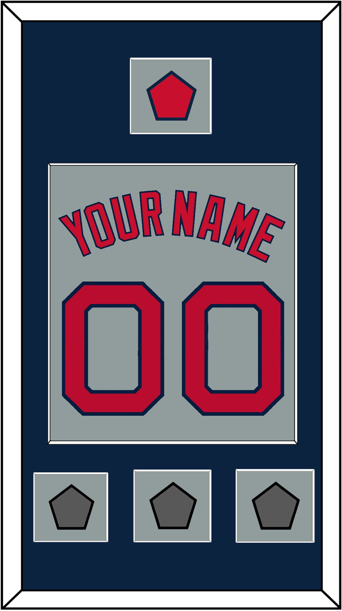 Boston Name, Number, Logo Patch & Three World Series Jersey Patches - Road Gray - Essential Tier 3