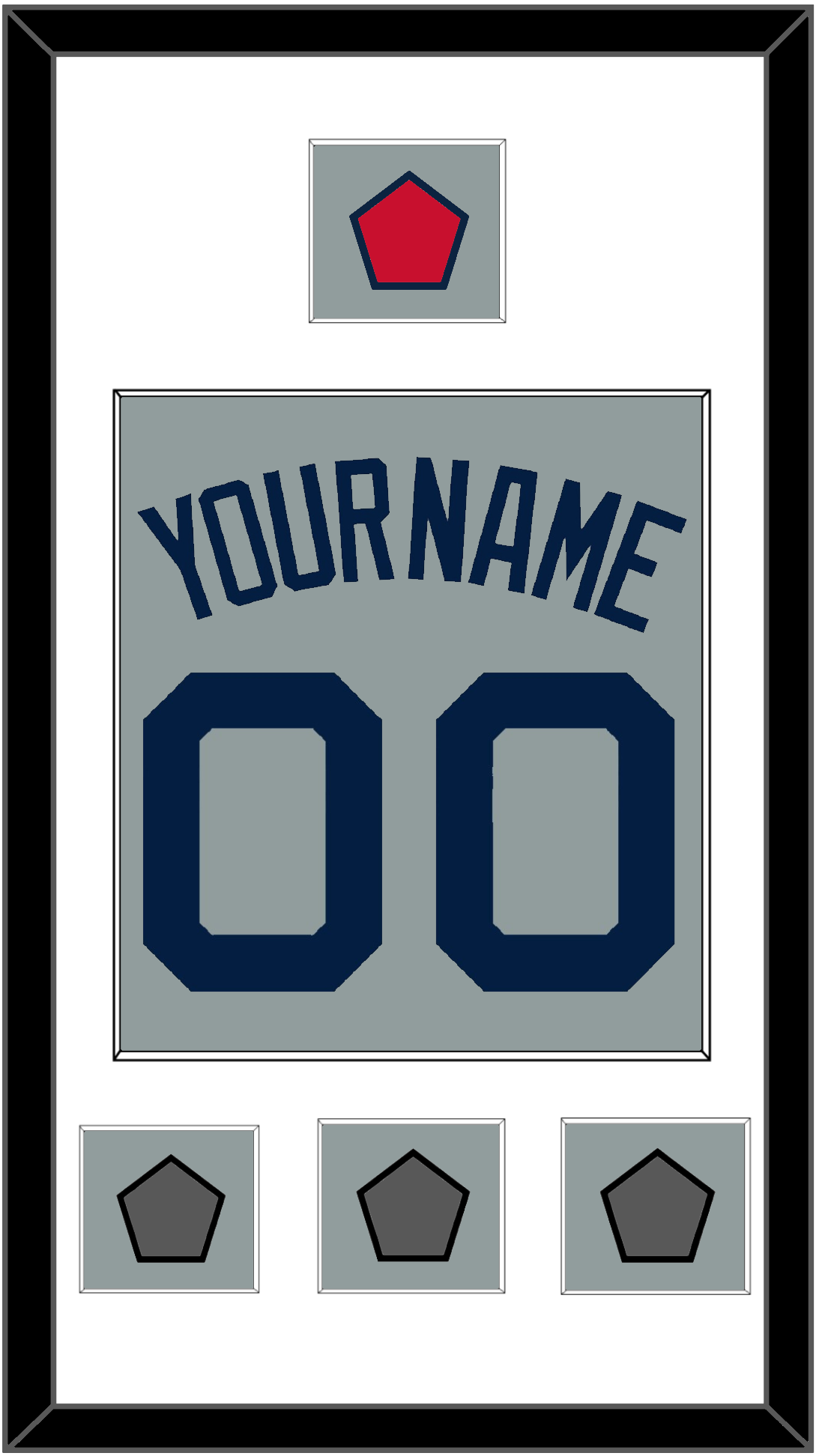 Boston Name, Number, Logo Patch & Three World Series Champions Patches - Road Gray (2009-2013) - Essential Tier 1