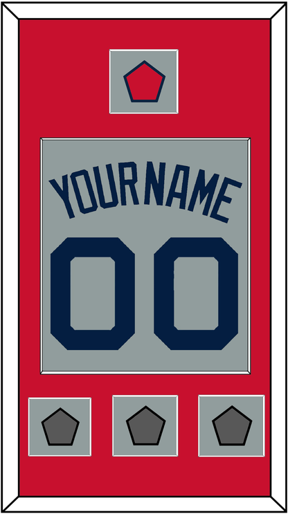 Boston Name, Number, Logo Patch & Three World Series Champions Patches - Road Gray (2009-2013) - Essential Tier 2