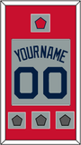 Boston Name, Number, Logo Patch & Three World Series Jersey Patches - Road Gray (2009-2013) - Single Mat 2