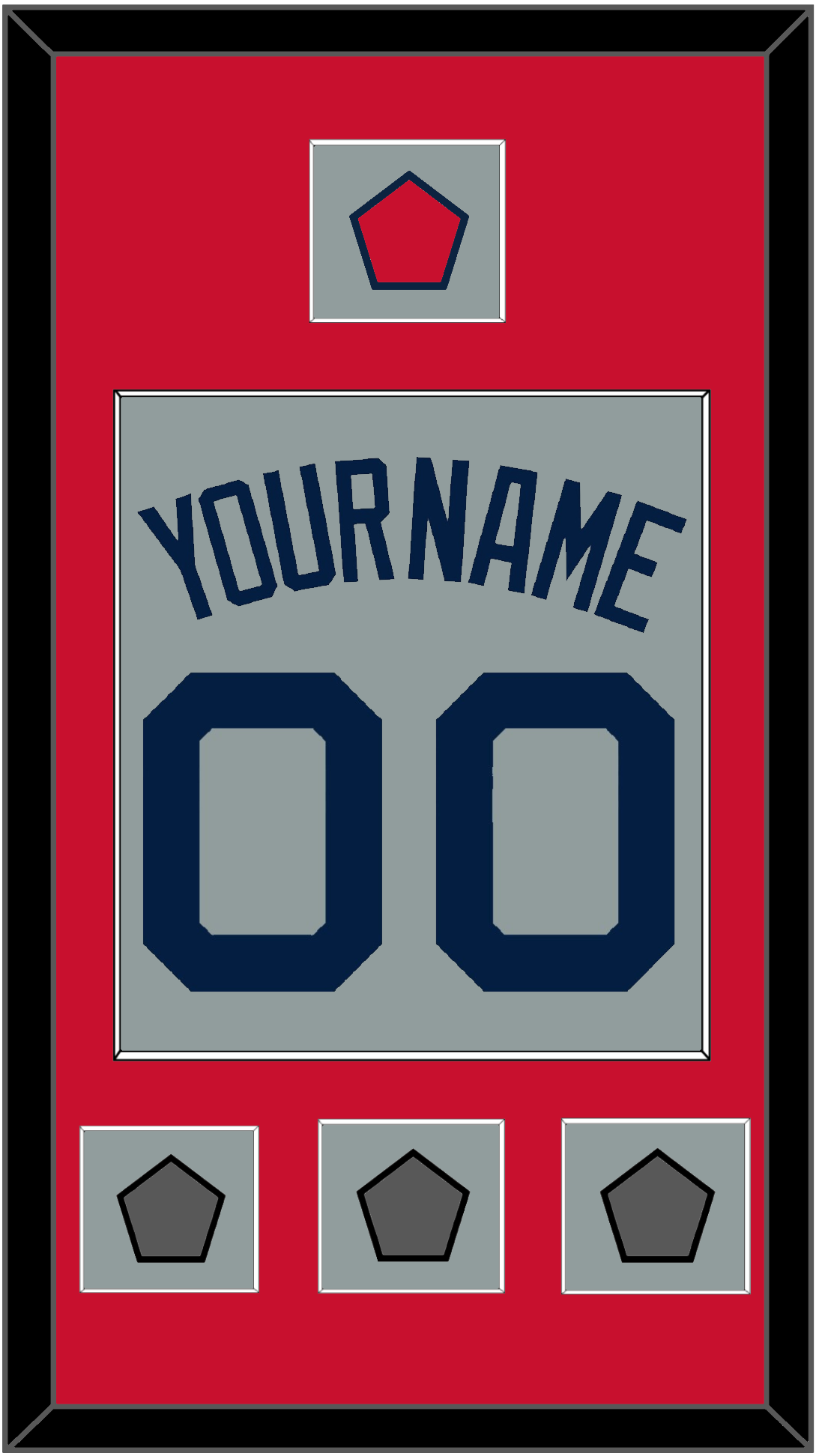 Boston Name, Number, Logo Patch & Three World Series Champions Patches - Road Gray (2009-2013) - Essential Tier 2