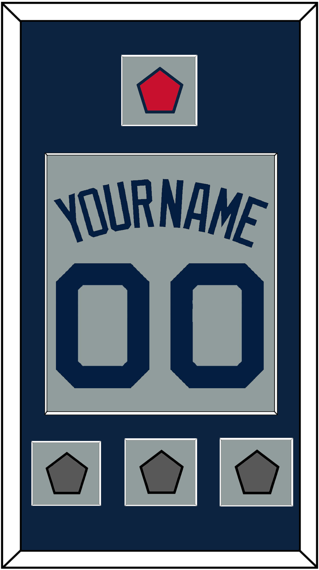Boston Name, Number, Logo Patch & Three World Series Champions Patches - Road Gray (2009-2013) - Essential Tier 3