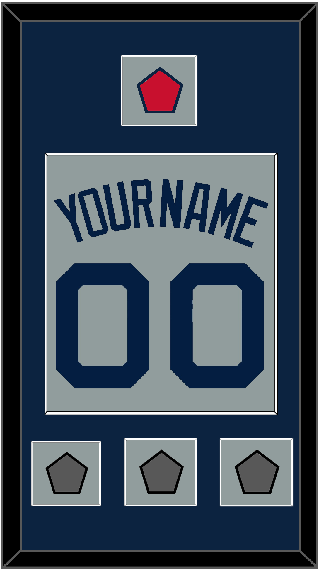 Boston Name, Number, Logo Patch & Three World Series Champions Patches - Road Gray (2009-2013) - Essential Tier 3