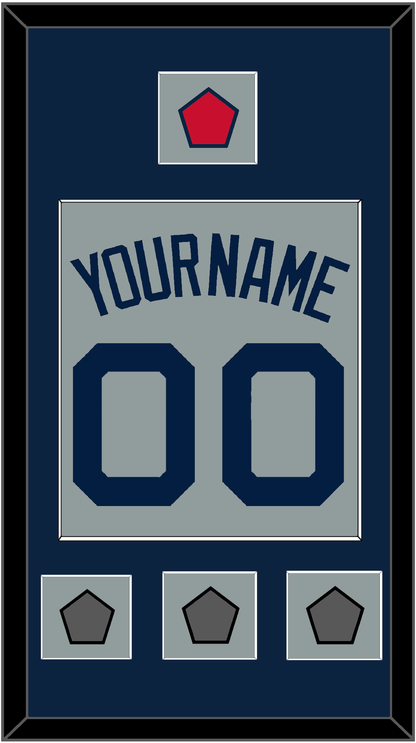 Boston Name, Number, Logo Patch & Three World Series Champions Patches - Road Gray (2009-2013) - Essential Tier 3