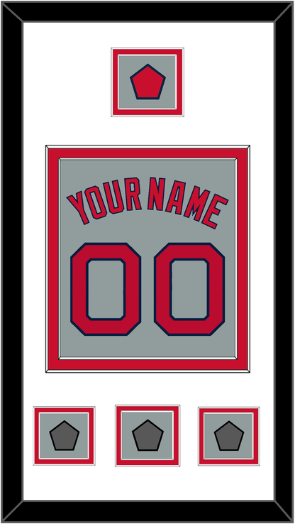 Boston Name, Number, Logo Patch & Three World Series Champions Patches - Road Gray - Signature Tier 1