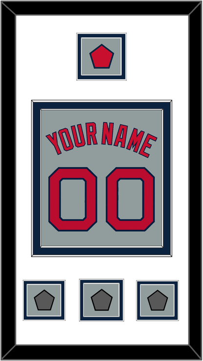 Boston Name, Number, Logo Patch & Three World Series Champions Patches - Road Gray - Signature Tier 2
