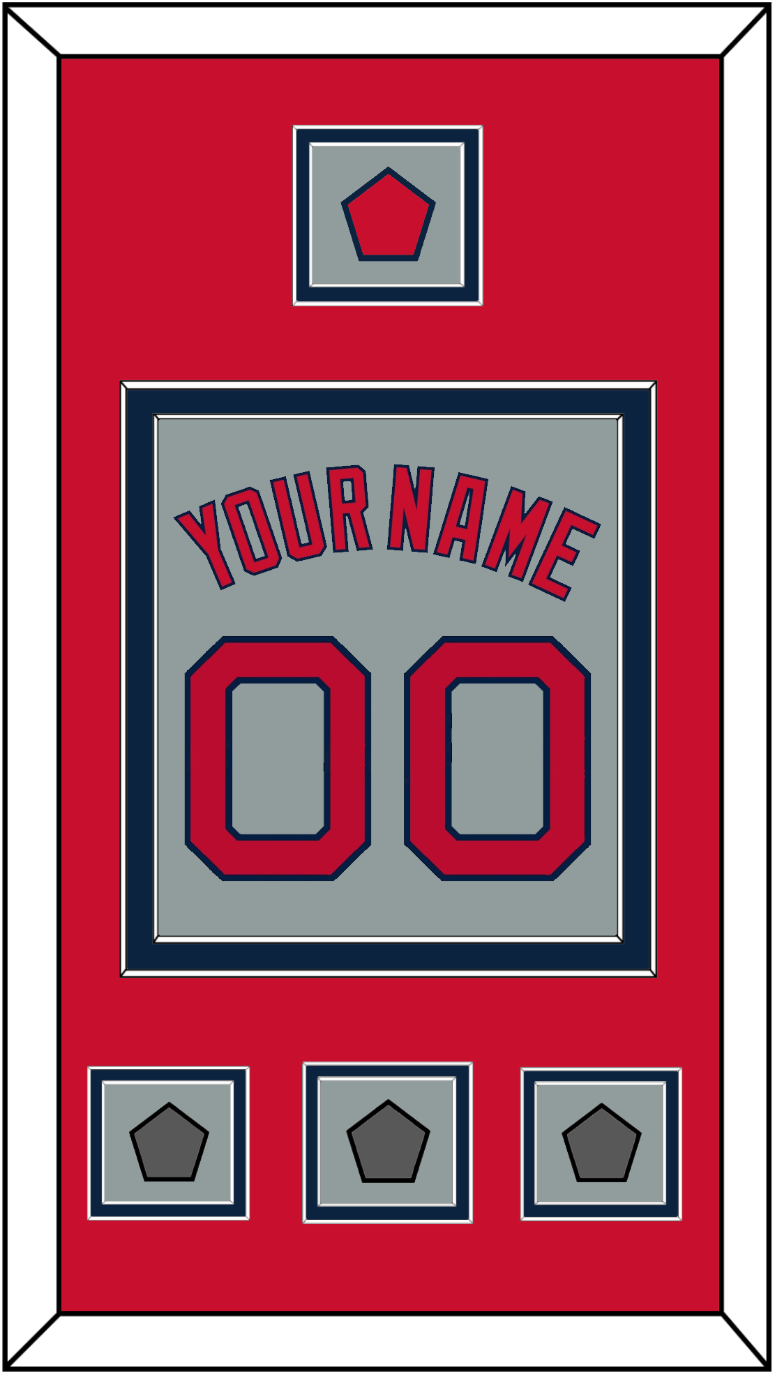 Boston Name, Number, Logo Patch & Three World Series Jersey Patches - Road Gray - Signature Tier 3