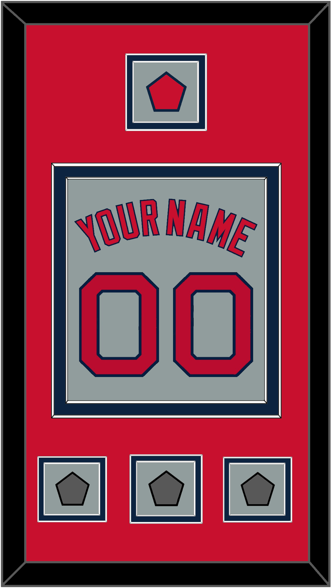 Boston Name, Number, Logo Patch & Three World Series Jersey Patches - Road Gray - Signature Tier 3