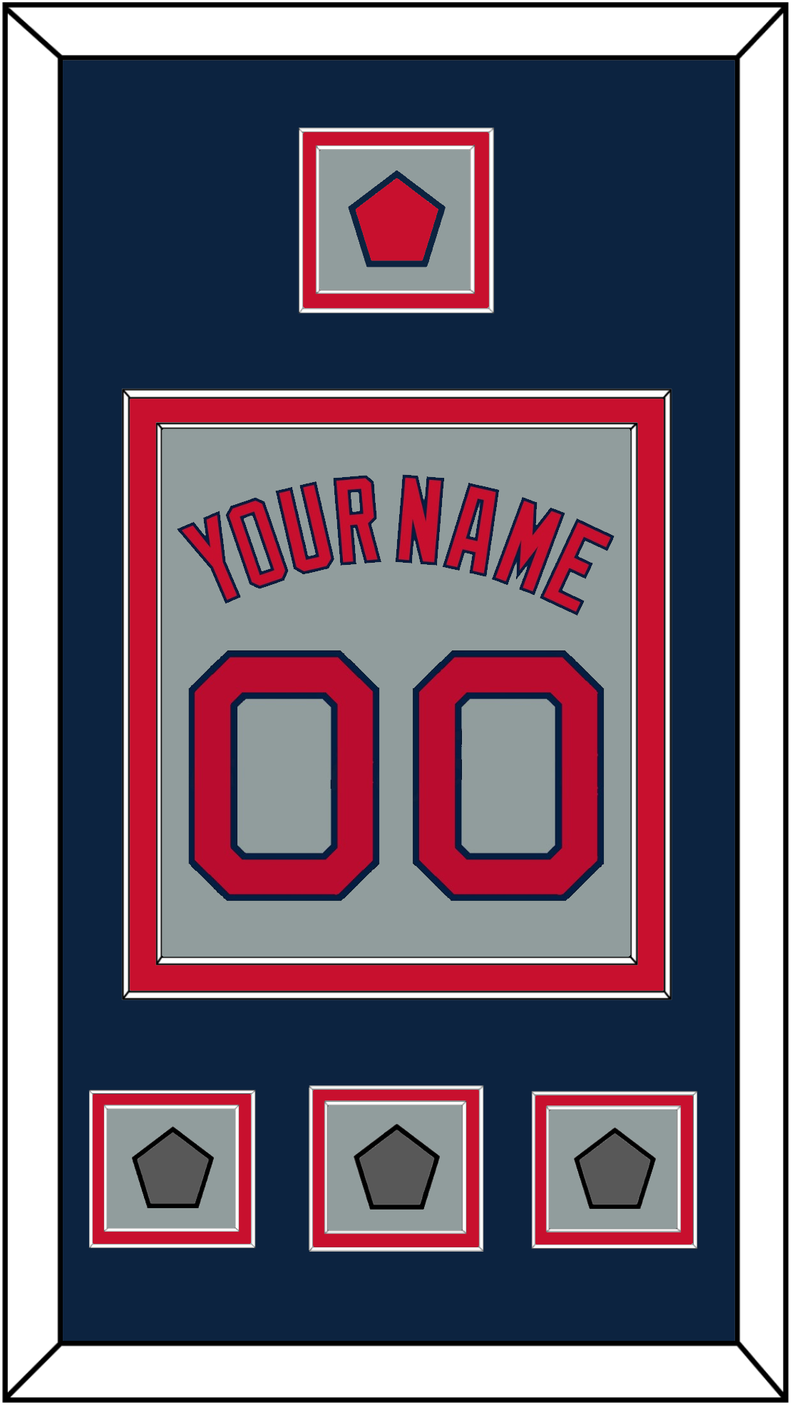 Boston Name, Number, Logo Patch & Three World Series Jersey Patches - Road Gray - Signature Tier 4