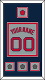 Boston Name, Number, Logo Patch & Three World Series Jersey Patches - Road Gray - Double Mat 4