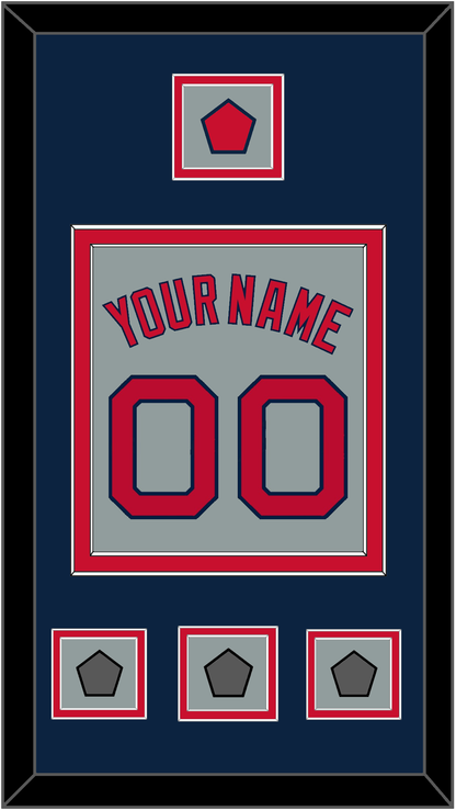Boston Name, Number, Logo Patch & Three World Series Champions Patches - Road Gray - Signature Tier 4