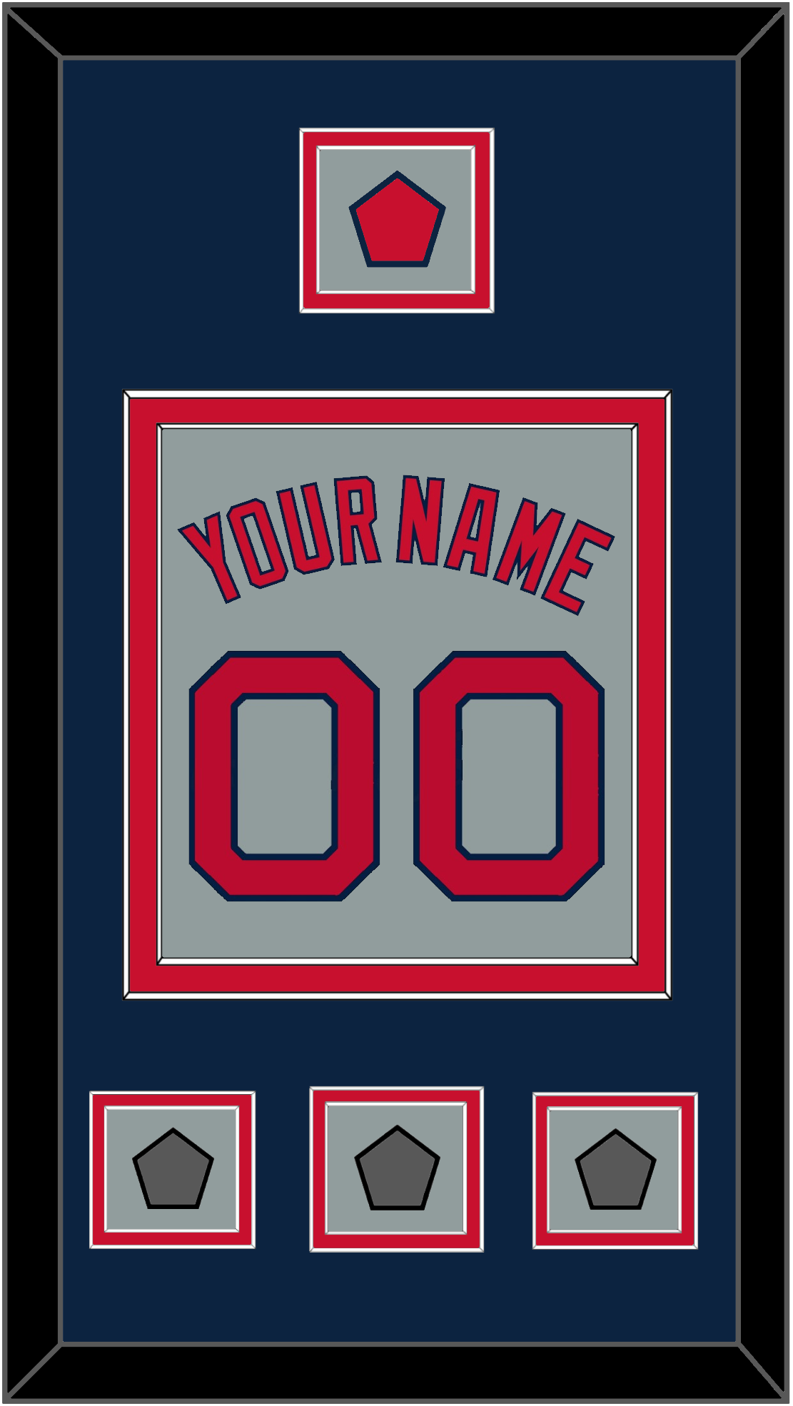 Boston Name, Number, Logo Patch & Three World Series Jersey Patches - Road Gray - Signature Tier 4