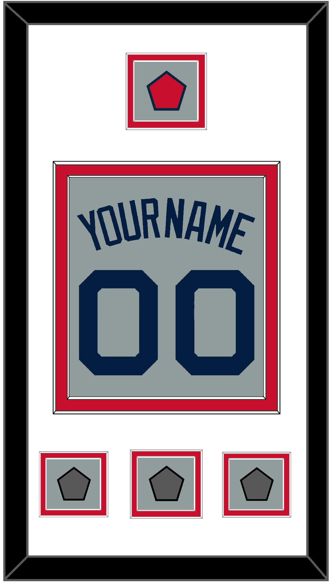 Boston Name, Number, Logo Patch & Three World Series Champions Patches - Road Gray (2009-2013) - Signature Tier 1