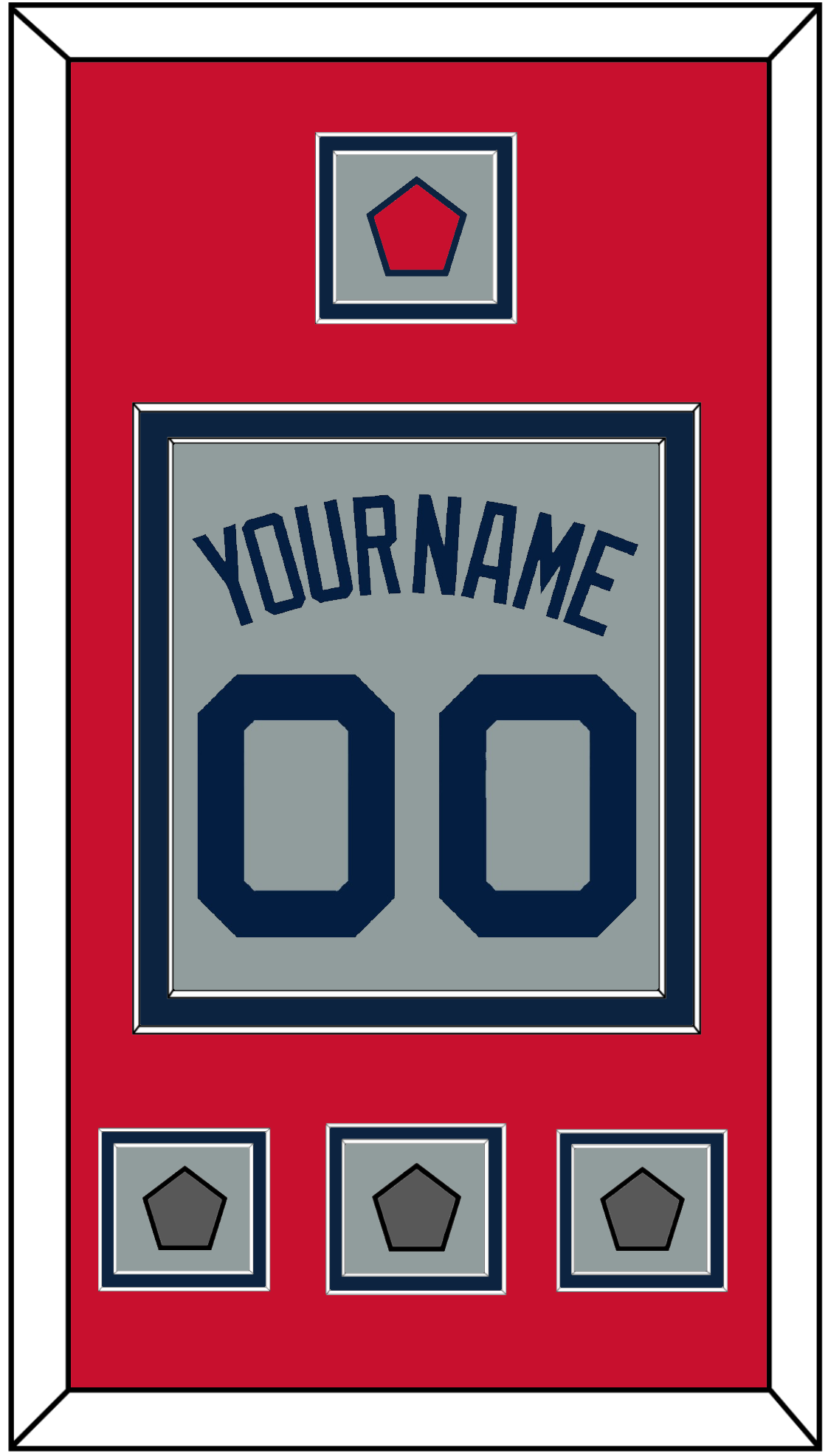 Boston Name, Number, Logo Patch & Three World Series Champions Patches - Road Gray (2009-2013) - Signature Tier 2