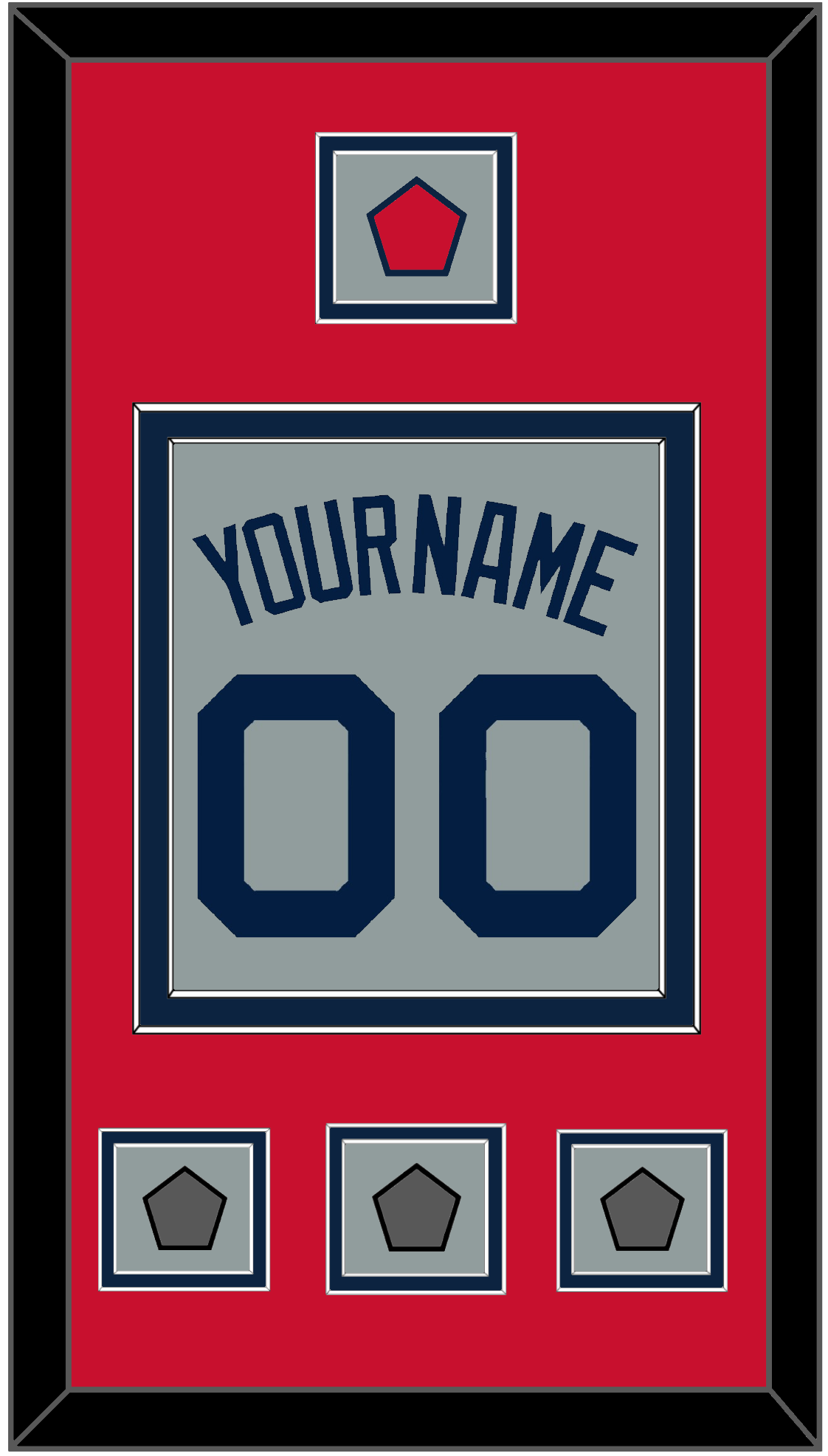Boston Name, Number, Logo Patch & Three World Series Champions Patches - Road Gray (2009-2013) - Signature Tier 2