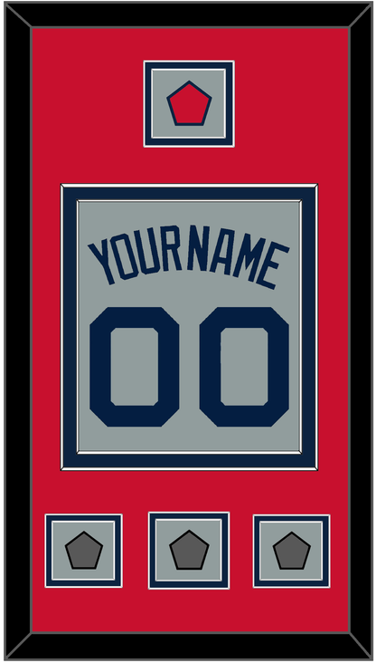 Boston Name, Number, Logo Patch & Three World Series Champions Patches - Road Gray (2009-2013) - Signature Tier 2