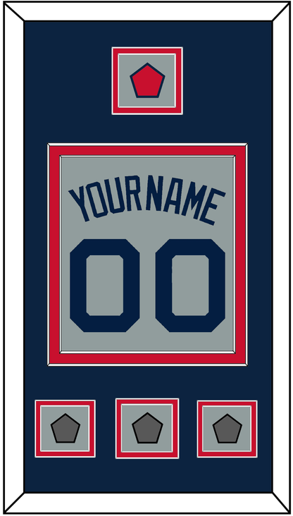 Boston Name, Number, Logo Patch & Three World Series Champions Patches - Road Gray (2009-2013) - Signature Tier 3
